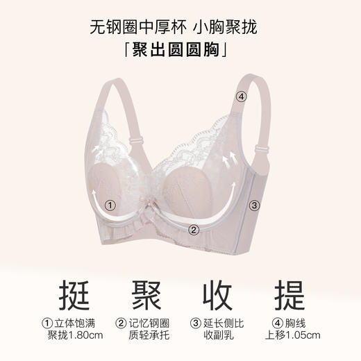 【7.5折限时特惠】【C杯单件】【秀黛】倾城甜心记忆圈水晶杯文胸【四排扣】W5110006C【门店同款】 商品图1