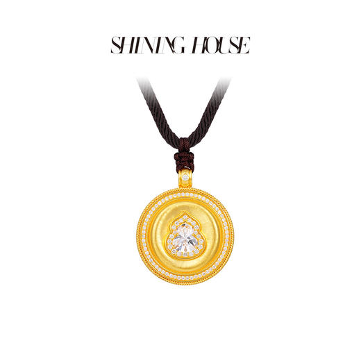 意趣东方系列 ShiningHouse[培育] 足金钻石挂坠 葫芦形1克拉钻人工真钻人造钻石古法黄金时尚钻石吊坠【此商品不支持7天无理由退货退款】预计3日发货 商品图1