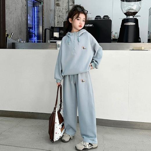 女童连帽卫衣春装新款洋气时尚韩版中大童长袖阔腿裤春季两件套 商品图1