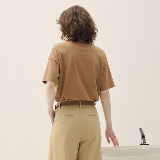 谜底大廓形T恤短袖2026春新品复古贴布绣纯棉宽松上衣女265MT5026 商品图2