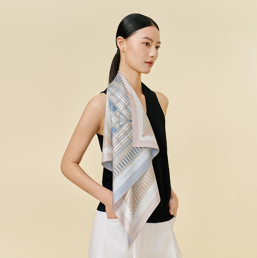 万事利双面印花中方巾-穹结 商品图0