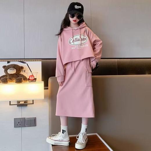 女童秋装套装裙童装12岁初中生女孩时髦洋气女大童连帽卫衣半身裙 商品图2