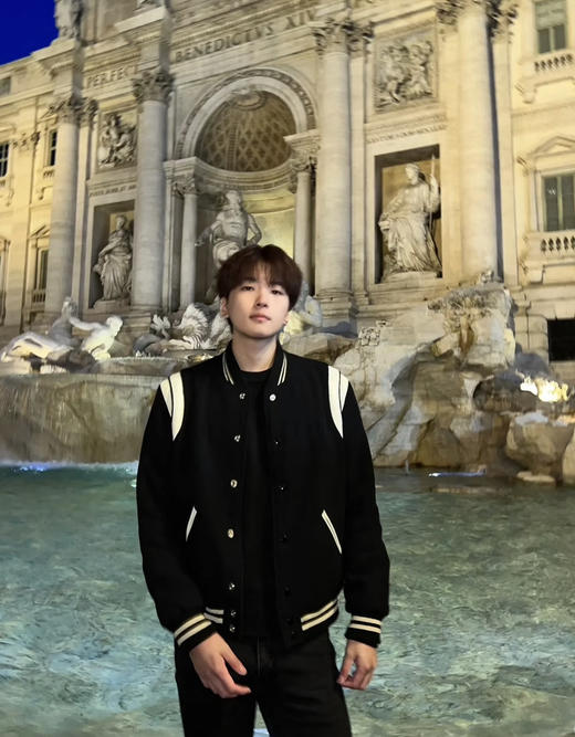 YSL圣*兰男女款羊毛条纹棒球服夹克020501 商品图8