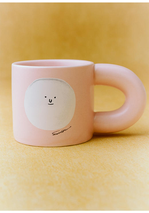 SELFWHO创意可爱笑脸陶瓷杯子2025秋新款大容量个性咖啡杯马克杯 商品图0