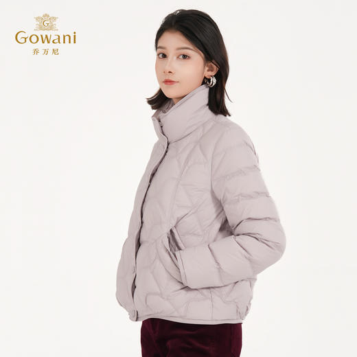 【鹅绒】乔万尼90%白鹅绒女绗缝简约通勤立领设计羽绒服ED4T866 商品图1