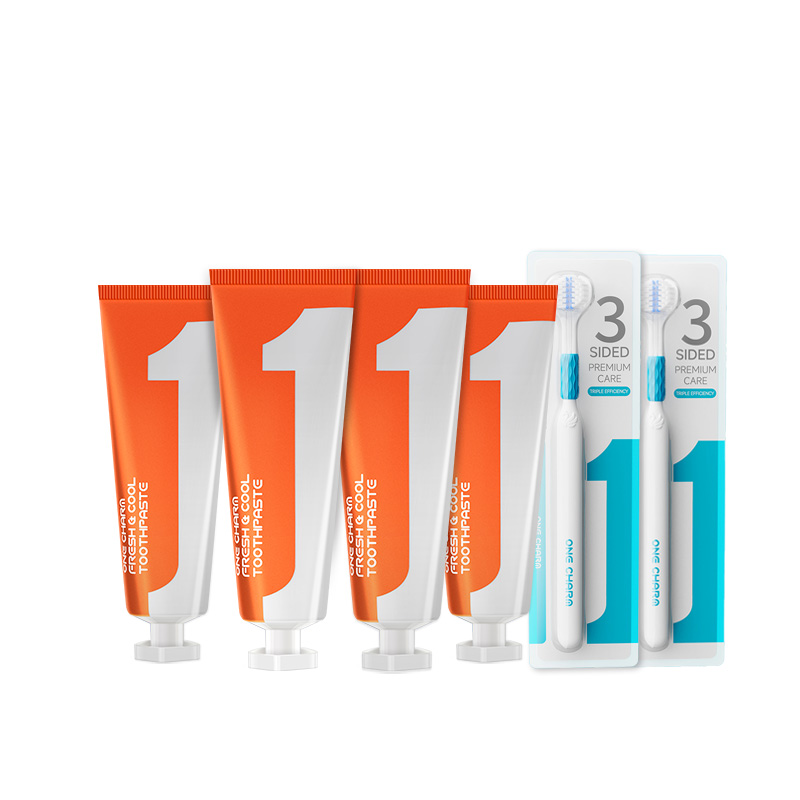 超值4支 赠2个牙刷 亮白/酷爽牙膏100g*4支+牙刷*2个  A-5793（效期28-9）