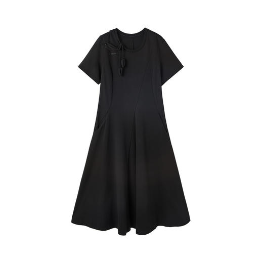 谜底收腰连衣裙短袖2026年春季新品立体花不规则长裙女261ML0084 商品图4