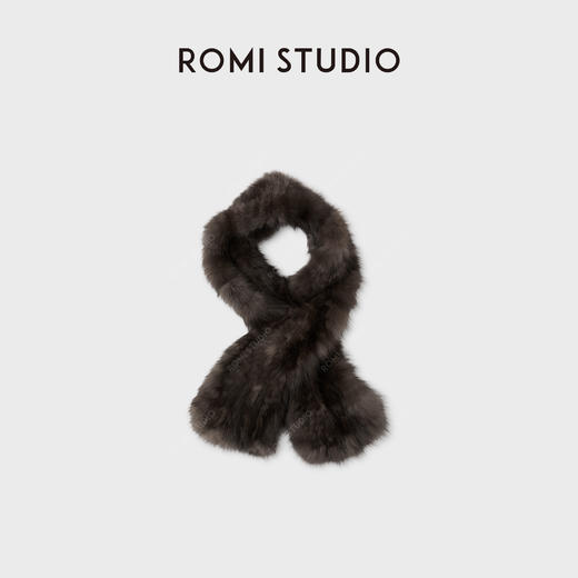 ROMI STUDIO“凛冬显贵”高品质紫丨貂皮柔顺显毛领围巾 RWCWP86494 商品图3