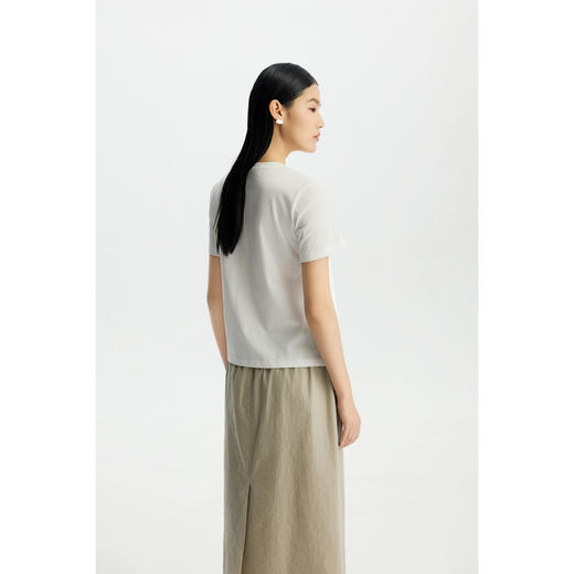 商场同款PURE TOUCH女装26春夏新款短袖T恤圆领宽松半袖上衣白色 商品图7