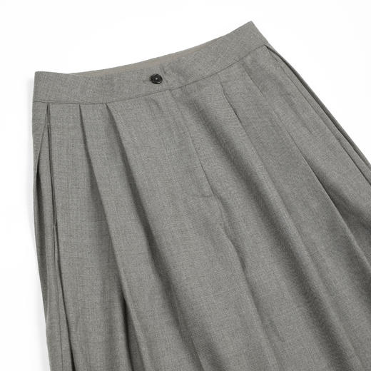 ROMI STUDIO“松弛自在”可机洗棉羊毛时尚褶间阔腿裤 RWBWXM1473 商品图2