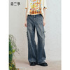 两三事星尘漫步2026春季新款复古绑带蝴蝶结蕾丝章仔阔腿牛仔裤女 商品缩略图0