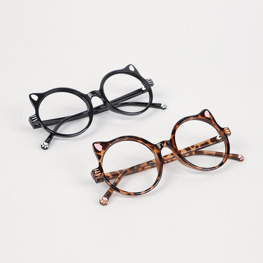 【积分兑】立体猫耳设计装饰款豹纹眼镜-纪念日百货门店同款169097629 商品图1