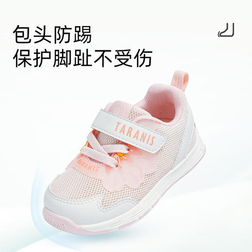 泰兰尼斯春款婴童段舒适网布透气女童学步鞋T01T5A5923 商品图3
