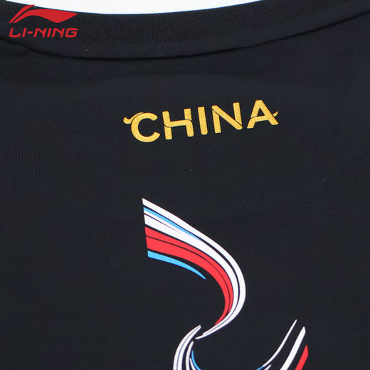李宁羽毛球服日常训练短袖马年文化衫AHSW427吸汗文化衫 商品图5