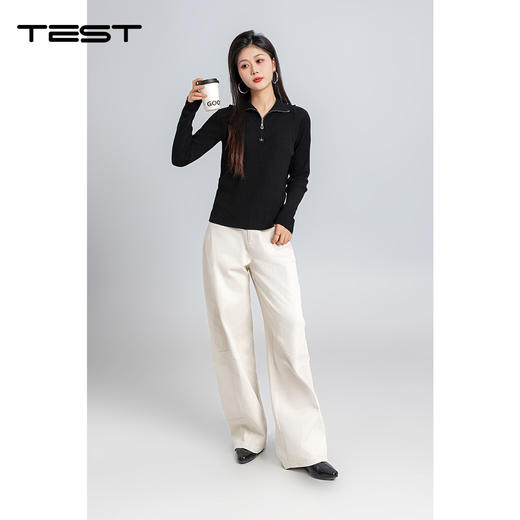 春上新时尚翻领修身显瘦亲肤舒适毛衣1261024 商品图0