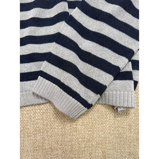 【贝拉推荐】奔赴向往 纸片人既视感针织T 三色条纹 法式海军魂 超好穿的针织T 商品图7