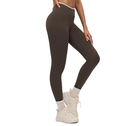 YOGACODE【火树银花系列】拼色瑜伽长裤女无侧缝高腰健身裤DWP516188 商品图4