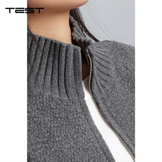 春上新高级灰双拉链针织软糯亲肤百搭不挑人开衫2261007 商品图2