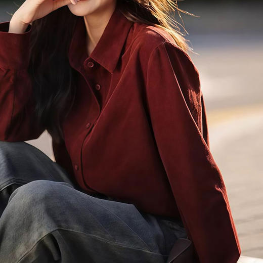 安哥拉红灯芯绒衬衫，灯芯绒面料，自带复古滤镜【G】 商品图7