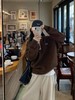 F020546慵懒松弛感咖色连帽半拉链针织衫 商品缩略图4