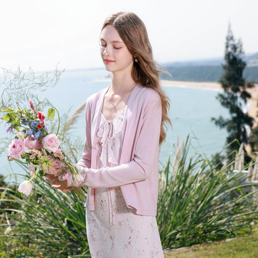 【100莱赛尔】三彩2026春季新款针织衫无门襟开衫长袖罩衫M 商品图3