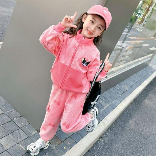 女童库洛米工装裤套装春秋新款洋气时尚女宝宝休闲开衫两件套童装 商品图3