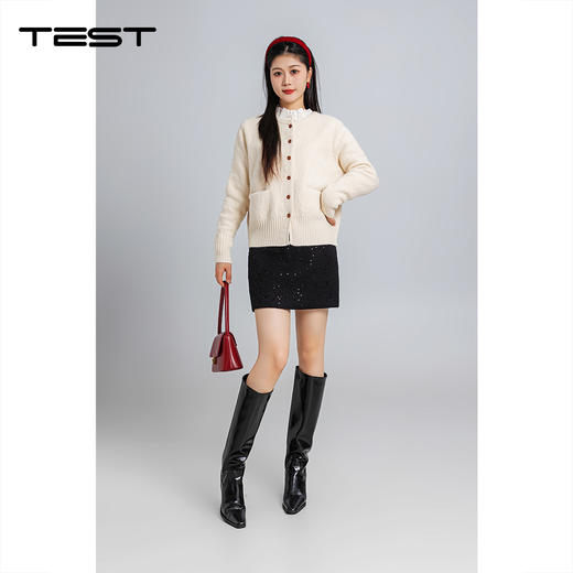 春上新温柔减龄软糯泡芙感针织开衫2261010 商品图2