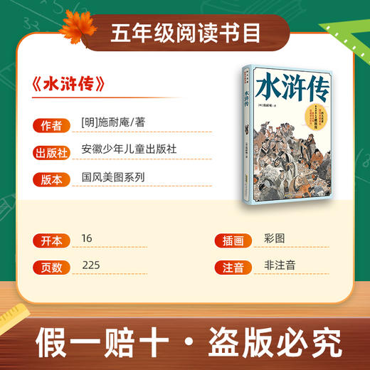班班26春五年级【书目】《呼兰河传》 《水浒传》 《红楼梦》 《城南旧事》 《俗世奇人》 《我们的母亲叫中国》赠导读单 商品图6