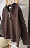 F020546慵懒松弛感咖色连帽半拉链针织衫 商品缩略图12
