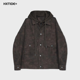 【断码清仓】HX 冬季带帽皮茄克衫Y105540014101/02