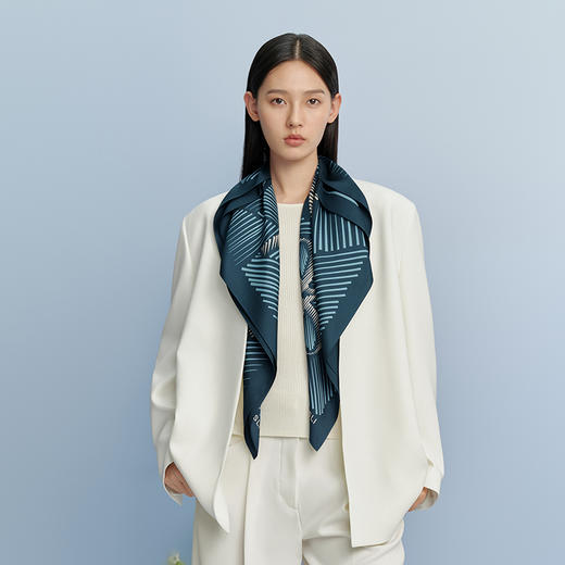 万事利双面印花大方巾-几何迷踪 商品图1