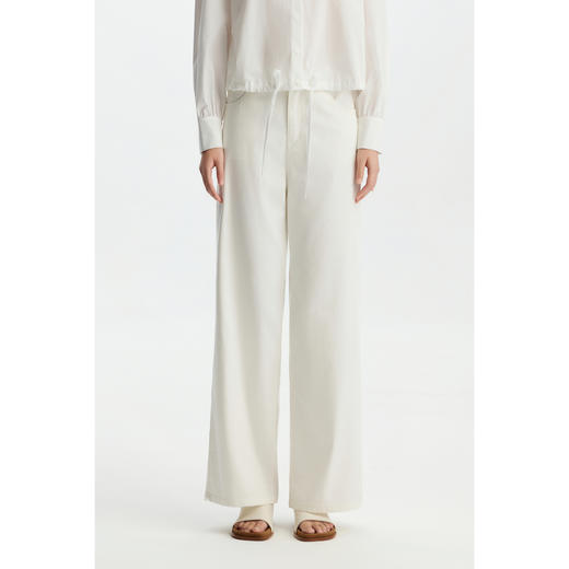 商场同款PURE TOUCH女装26春夏新款高腰牛仔裤白色复古直筒长裤 商品图2