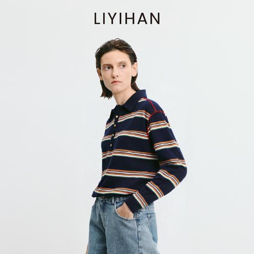 LIYIHAN序章 2026春季新款长款条纹T恤通勤宽松上衣防晒百搭舒适 商品图2