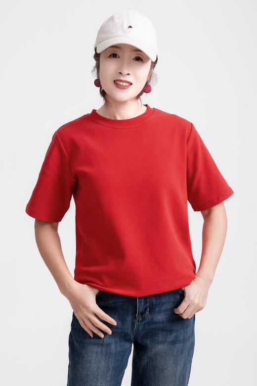 正肩磨毛短袖T恤 商品图1