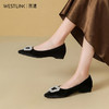 西遇浅口单鞋女2026新款春季尖头水钻方扣通勤一脚蹬女鞋低跟鞋子V0166247 商品缩略图3