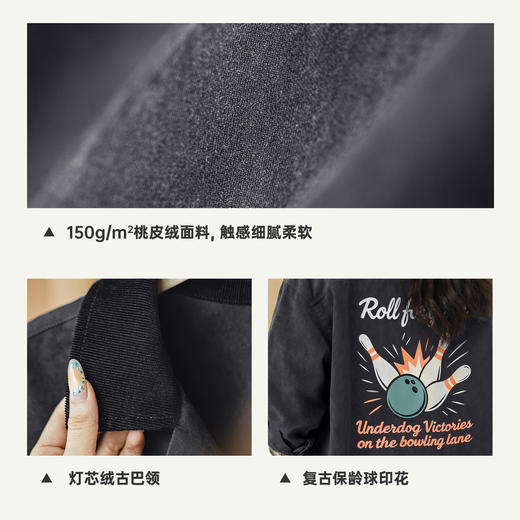 马登黑色复古桃皮绒古巴领衬衫印花外套长袖上衬衣内搭叠穿女士春 商品图2