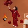 女童装连帽衫套装冬季新款儿童新年红色卫衣裤子拜年服加绒两件套 商品缩略图1