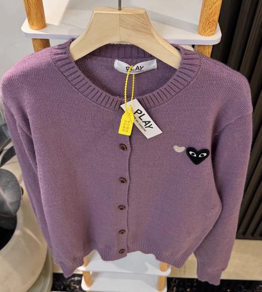 F020543温柔松弛日常氛围感香芋紫圆领毛衣针织开衫 商品图7