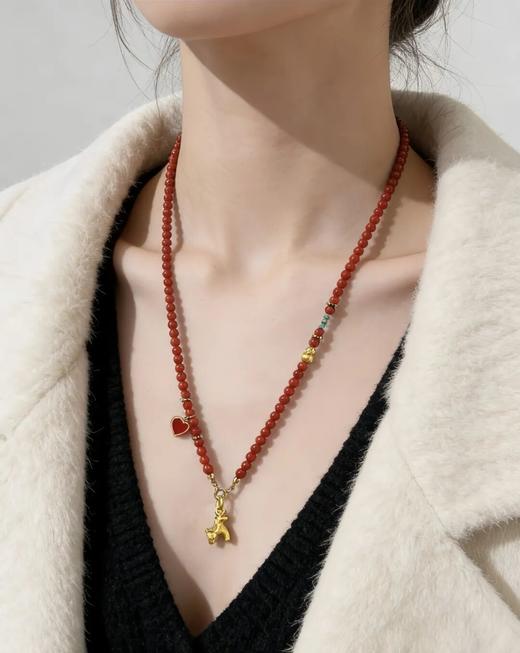 明孝陵博物馆×杨大钊马年柿红南红手串/项链，美若柿子红透时，衬美人肌肤如雪，气质高贵（2.13-19停运）【G】 商品图3