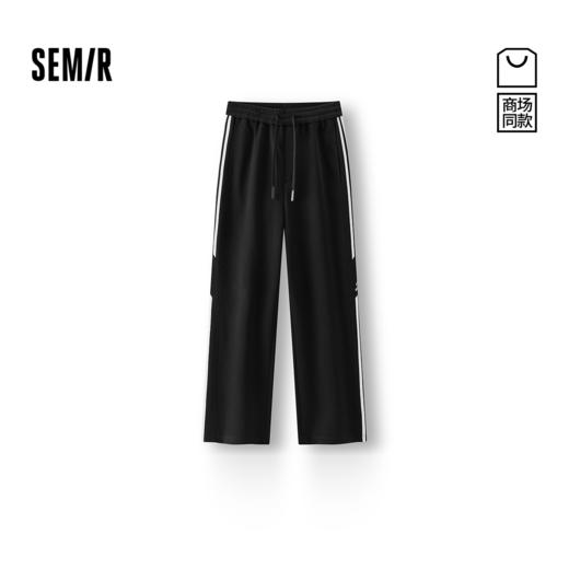 商场同款|森马休闲裤男春侧边撞色织带针织裤2026新款宽松直筒裤 商品图0