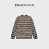 ROMI STUDIO“美式复古”棉质舒适条纹撞色V领长袖T恤 RWDSSD1751 商品缩略图3