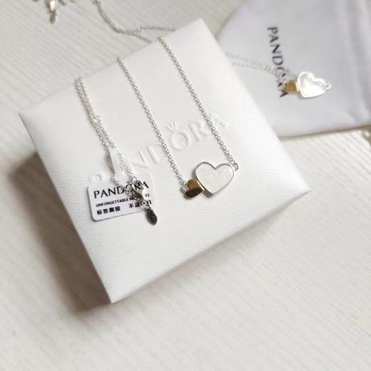 F020527两心相悦925纯银心心相印心形项链 商品图2