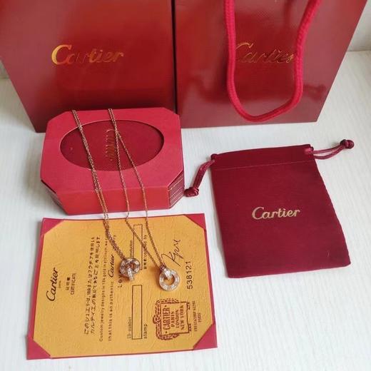 F020518满满的锆钻闪闪发光满钻双环圆饼项链 商品图8