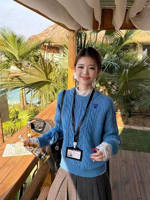 F020547清新圆领软糯厚实套头毛衣针织衫 商品图2