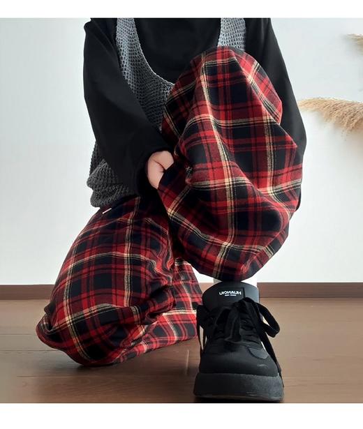 宽松休闲双拼格子阔腿裤-纪念日百货门店同款169795443 商品图4