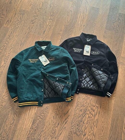 Carhartt Wip 字母刺绣灯芯绒翻领加棉棒球服外套 商品图3