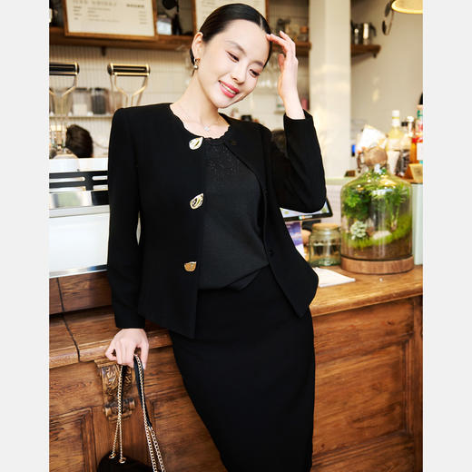 皮尔卡丹女装黑色半裙P51297S5002B0 商品图3