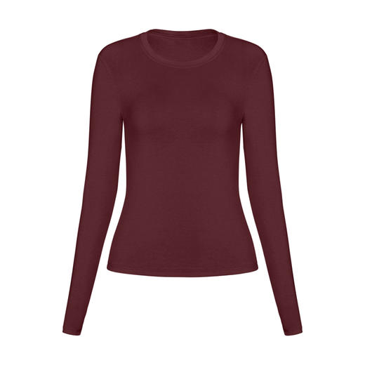 跃牌【倚窗听雨】Athena lulu羊绒瑜伽服女秋冬修身圆领外穿运动长袖打底衫上衣t恤CX162 商品图1