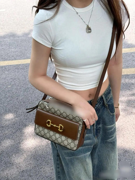 GUCCI 1955 马衔扣 小号 老花拼皮 相机包 商品图2
