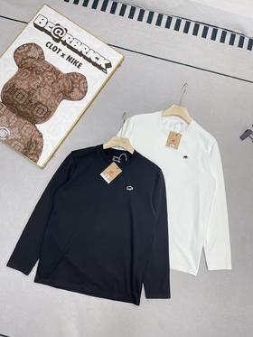 F020506压胶刺绣打底衫加绒长袖圆领体恤打底衫